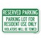 Signmission Reserved Parking Sign Reserved Parking L Heavy-Gauge Aluminum Sign, 12" x 18", A-1218-23040 A-1218-23040 - alternate 1